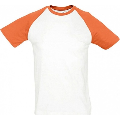 Sol's tričko Raglan Funky s kontrastními rukávy oranžová L140 bílá