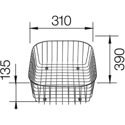 Koš na nádobí z nerezové oceli BLANCO 220573 392 x 312 x 148 mm
