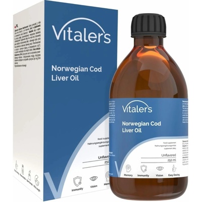 Vitaler's Omega-3 nórsky olej z treščej pečene s príchuťou bez vône 1200 mg 250 ml