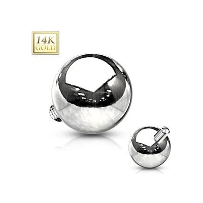 Šperky4U zlatý piercing mikrodermál kulička ZL01212-WG