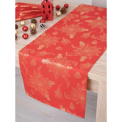 MKLozkoviny.sk Lurexový Vianočný behúň Slávnostná červená 40x140 cm