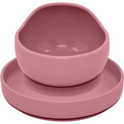 PETITE&MARS Set jedálenský silikónový TAKE&MATCH tanier miska Dusty Pink 6m+ VP-F171135 2 ks