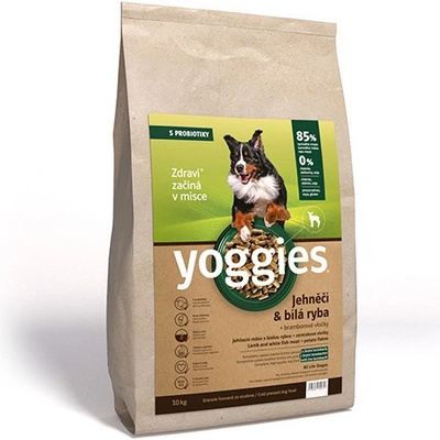 Yoggies granule lisované za studena s probiotiky Jehněčí maso & bílá ryba 10 kg