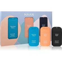 Haan Gift Sets Hand Care Morning Glory čistiaci sprej na ruky 30 ml + Hand Care Sunset Fleur čistiaci sprej na ruky 30 ml + Hand Care Wood Night čistiaci sprej na ruky s antibakteriálnou prísadou 30 m