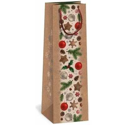 ARGUS Dárková papírová taška NATUR na víno (11 x 36 cm) 08340042