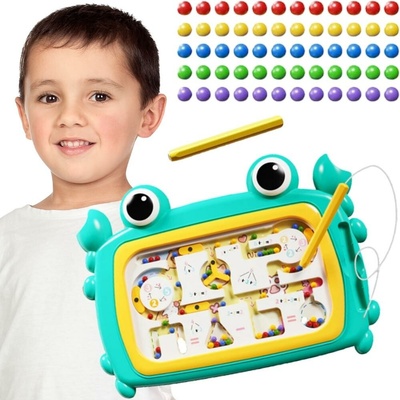 Woopie Montessori magnetická tabuľa s bludiskom krab tyrkysová