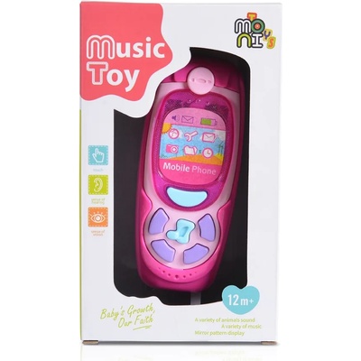 Moni Toys Бебешки телефон с бутони Moni - Розов (108915)