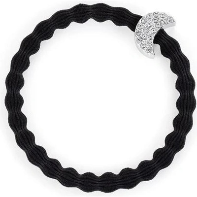By Eloise London Silver Bling Diamanté Moon гривна / ластик за коса цвят черен