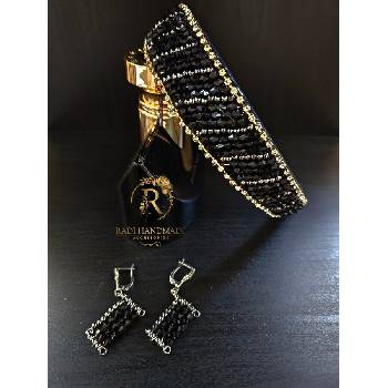 Image 1 of Radi handmade Елегантен комплект широка диадема с обици (581)