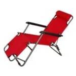 Muhler Сгъваем шезлонг Muhler C2078, 153х60х78см, до 100 кг, PVC полиестер, червен (1005235) - technomani