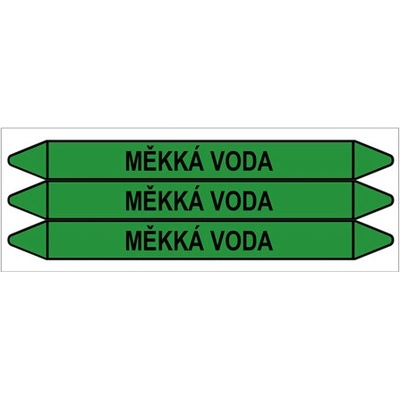 Značení potrubí, měkká voda,3 ks, 355 × 37 mm PZ 009115