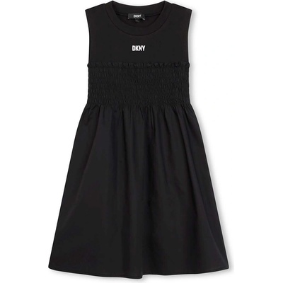 DKNY Детска рокля Dkny в черно среднодълга разкроена (D60111.156.162)