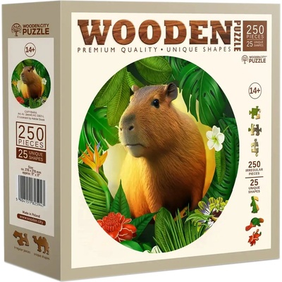 Wooden City Дървен пъзел Wooden City, 250 части - Капибара (HE 0302-L)