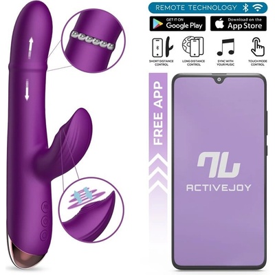 InToYou App Series Sendel Up&Down Beads Ring & Pulsation App Vibrator Purple