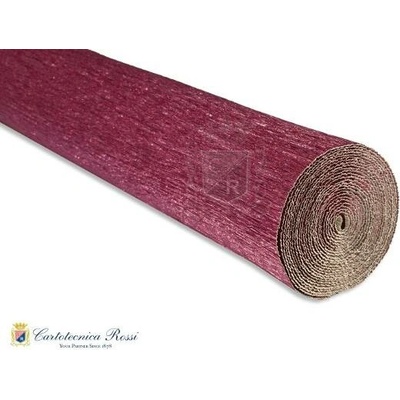 Italský krepový papír Cartotecnica Rossi 180g (50 x 250cm) metalická-růžová 810