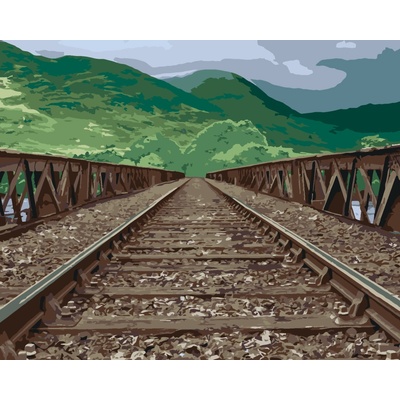 ZUTY Maľovanie podľa čísel KOĽAJE CEZ MOST Rámovanie vypnuté plátno na rám Rozmer 80 x 100 cm