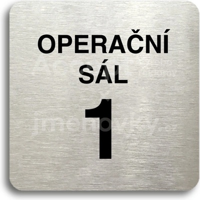 ACCEPT Piktogram operační sál 1 - stříbrná tabulka - černý tisk bez rámečku