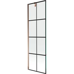 Mexen Next 1-крилен параван за вана 60 x 150 cm, черна мрежа, розово злато - 895-060-000-00-77-60 (895-060-000-00-77-60)