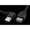 USB kabely Goobay 95701 USB 2.0 prodlužovací A-A, M-F, lomený vpravo, 15cm