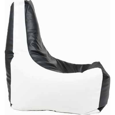 Pufrelax Пуф стол, 350л. , Sunlounger Evo XL - Black & White, PU кожа, Пълнеж от полистиролни перли (PUF-G-SEVXL-PU-BLWH)