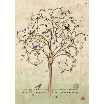 Bird Tree - přání (D076)