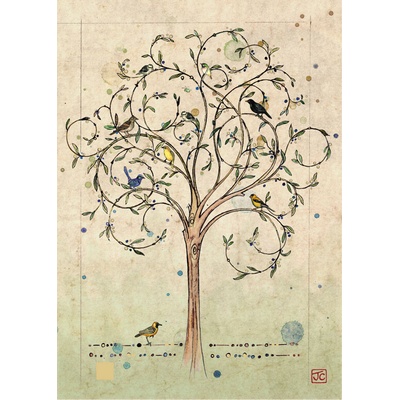 Bird Tree - přání (D076)