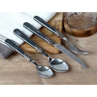 Chic Antique 4 ks starožitné granitová sada príboru Linas 23 cm