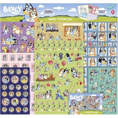 Bluey super samolepky sada 8 hárkov