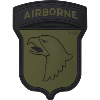 101INC Nášivka 3D plastová AIRBORNE 101 ZELENÁ