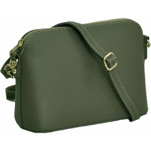 MaxFly dámská kožená kabelka crossbody 5232 zelená oliva