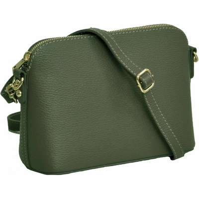 MaxFly dámská kožená kabelka crossbody 5232 zelená oliva