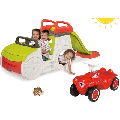 Smoby Set prolézačka Adventure Car a BIG odrážedlo New Bobby