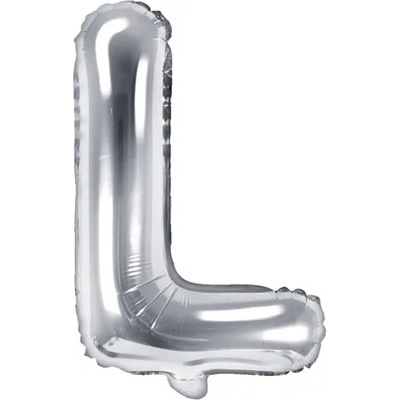 PartyDeco Балон от фолио Mini - Буква L 35см сребърен