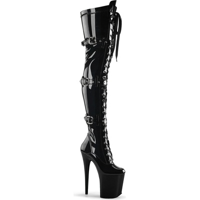 Pleaser USA Pleaser Flamingo-3028 Blk Str Pat/Blk 41