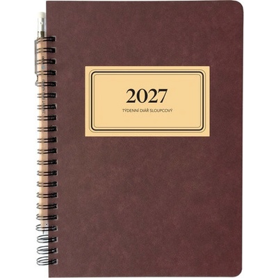 Retro A5 týdenní 2027 sloupcový černý