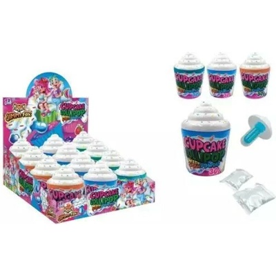 JimmyFox lízátko cupcake lollipop with sour powder 12 x 30 g