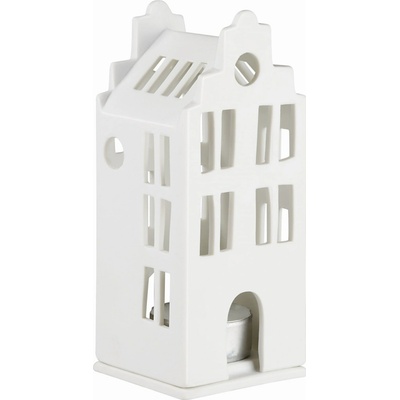 räder Porcelánový svícen domeček Townhouse 13,5 cm, bílá barva, porcelán