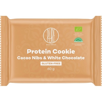 BrainMax Pure Protein Cookie Kakaové bôby & Biela čokoláda BIO 60 g