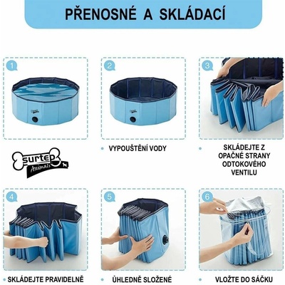Surtep Bazén pro psa skládací, 60 × 20 cm červená (SUR36527)