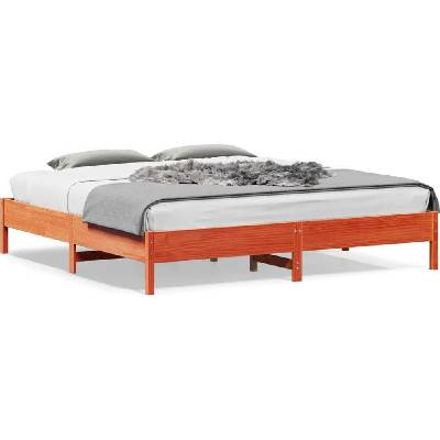 vidaXL Postel bez matrace voskově masivní borovice [842682] hnědá