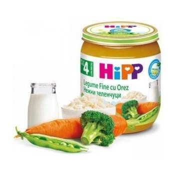 HiPP Био пюре от нежни зеленчуци с ориз hipp, 4+ месеца, 125гр