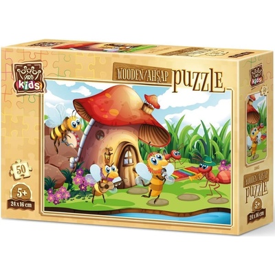 Art Puzzle Дървен пъзел Art Puzzle от 50 части - Пчелички в гората (5883)