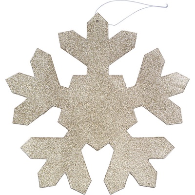 DECOLED Vánoční ozdoba vločka I, pr. 80 cm, zlatá, překližka, venkovní