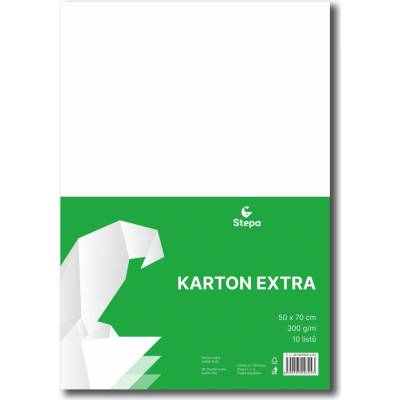 STEPA Barevný karton EXTRA 300g 50x70cm - bílý 10listů