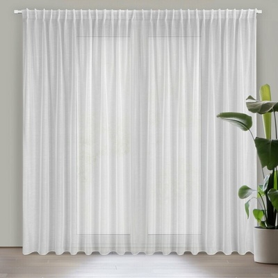 Takoy Záclona BELISSA z hladkého etamínu s jemným vzorom dažďa na riasiacej páske flex 300 x 300 cm-HF-390142 | 300 x 300 cm
