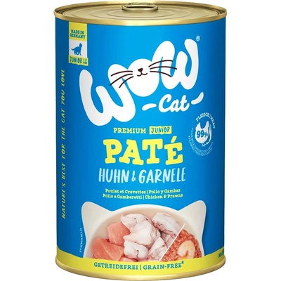 WOW Cat Kitten Junior Paté Kurča s krevetami 400 g