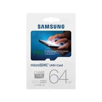 Samsung Pro microSDXC 64GB UHS-I + adapter MB-MG64EA/EU