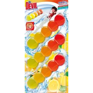 Dr. Devil WC Bicolor 5ball блок за тоалетна чиния с аромат на лимон, 3× 35 г