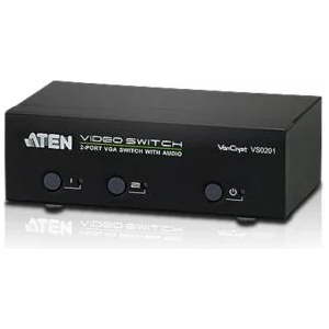 ATEN vs0201 : : 2-портов видео превключвател, 2 входа, 1 изход, vga, със звук