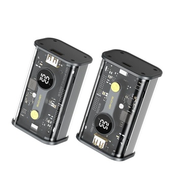 WK DESIGN Vanguard Power Bank 10000 mAh USB-C Черно/Прозрачно (WK-WP-333)